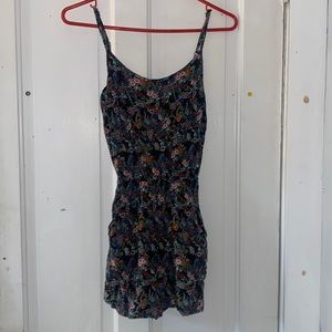 Black floral romper